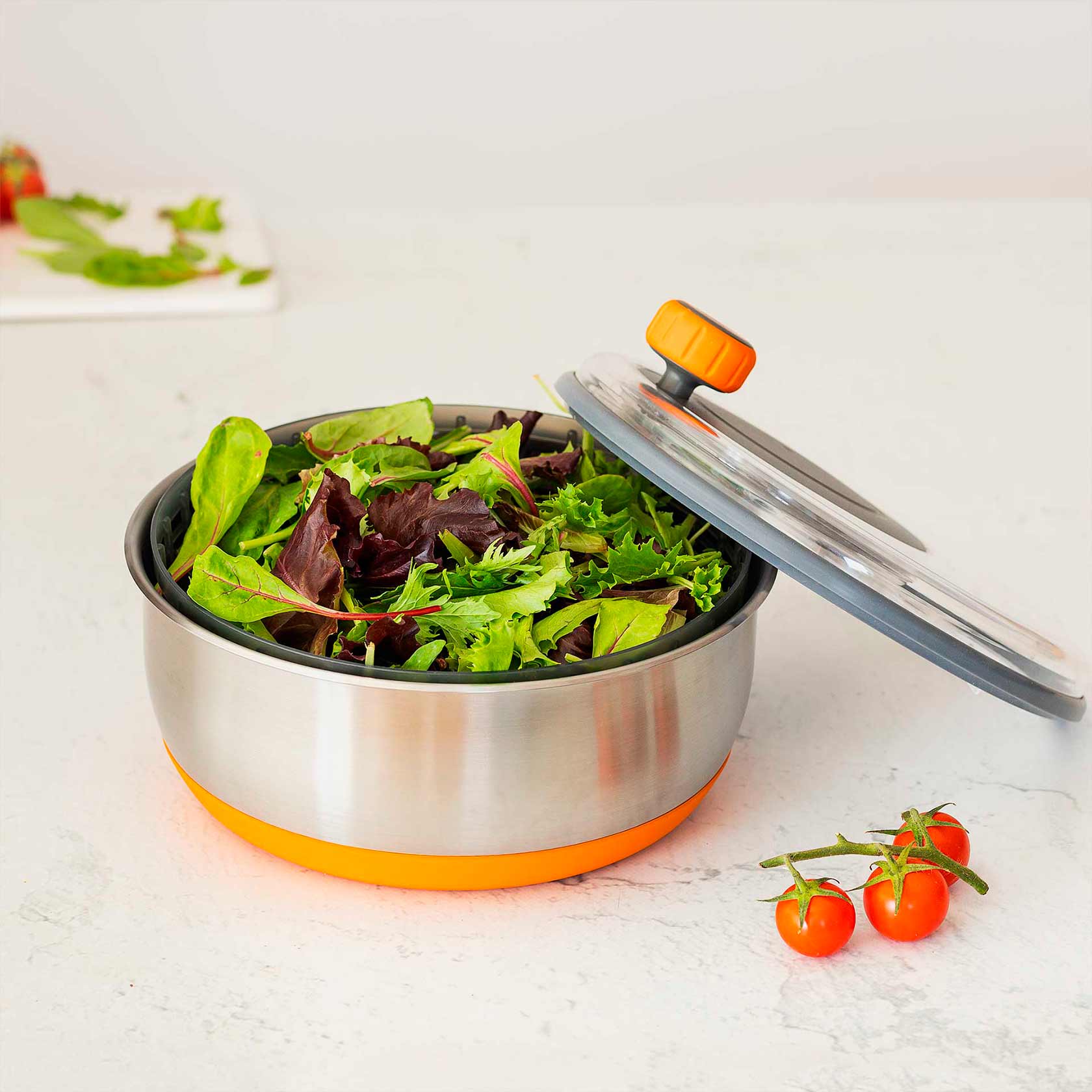 Stainless Steel Salad Spinner Efficientlys Wash and Spin Dry